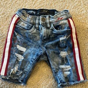 Jordan Craig Legacy Edition size 4 Jean Shorts red and white stripes